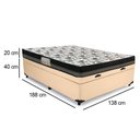 Ver imagem 3 de Cama Baú Casal Sintético + Colchão Casal Ortobom ISO Dupla Face 60X188X138 Bege