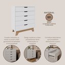 Ver imagem 6 de Cômoda Alice 5 Gavetas em 100% Mdf 95x81x40 Cm