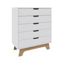 Ver imagem 2 de Cômoda Alice 5 Gavetas em 100% MDF 95x81x40 cm Yescasa Louro Freijó
