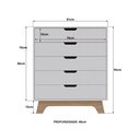 Ver imagem 3 de Cômoda Alice 5 Gavetas em 100% MDF 95x81x40 cm Yescasa Louro Freijó