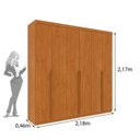 Ver imagem 3 de Quarto Casal Completo Guarda-Roupa Milano, Cama Mônaco e Cômoda Premium Espresso Móveis Bege/Cinamomo