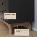 Ver imagem 5 de Cômoda para Quarto 5 Gavetas MDF Alice Yescasa Preto/Louro Freijó
