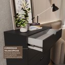 Ver imagem 4 de Cômoda para Quarto 5 Gavetas MDF Alice Yescasa Preto/Louro Freijó