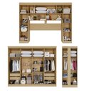 Ver imagem 2 de Guarda-Roupa Casal Modulado Portofino 13 Portas 4 Gavetas com Espelho Jequitibá/Granizo - Pnr Móveis