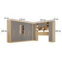 Ver imagem 4 de Guarda-Roupa Casal Modulado Portofino 13 Portas 4 Gavetas com Espelho Jequitibá/Granizo - Pnr Móveis