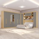 Ver imagem 3 de Guarda-Roupa Casal Modulado Portofino 13 Portas 4 Gavetas com Espelho Jequitibá/Granizo - Pnr Móveis