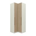 Ver imagem 2 de Guarda-Roupa Modulado de Canto 2 Portas com Calceiro Seletto Marrom/Areia/Jequitibá