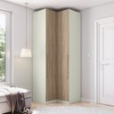Ver imagem 1 de Guarda-Roupa Modulado de Canto 2 Portas com Calceiro Seletto Marrom/Areia/Jequitibá