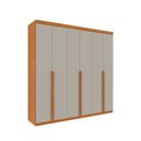 Ver imagem 2 de Quarto Casal Completo Guarda-Roupa Milano, Cama Mônaco e Cômoda Premium Espresso Móveis Bege/Cinamomo/Off White