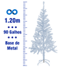 Árvore de Natal Pinheiro Clássico Canadense 1.20m 90 Galhos Branca Base de Metal Ys-450 - 2