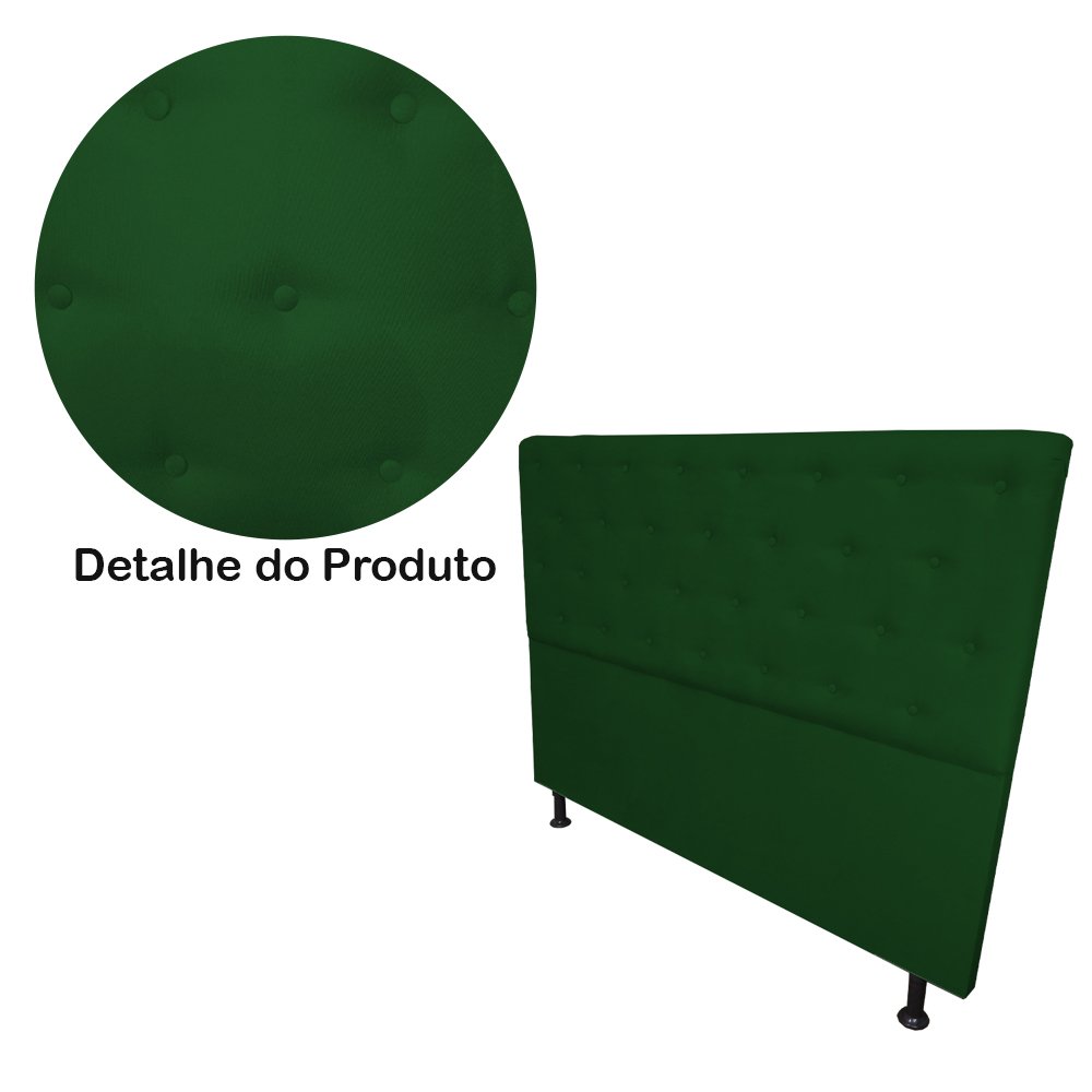 Cabeceira Casal King Juliana 190cm Para Cama Box Suede Verde - DS Estofados - 4