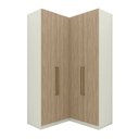 Ver imagem 2 de Guarda-Roupa Modulado de Canto 4 Portas 3 Gavetas Seletto Marrom/Areia/Jequitibá