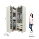 Ver imagem 4 de Guarda-Roupa Modulado de Canto 4 Portas 3 Gavetas Seletto Marrom/Areia/Jequitibá