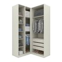Ver imagem 3 de Guarda-Roupa Modulado de Canto 4 Portas 3 Gavetas Seletto Marrom/Areia/Jequitibá