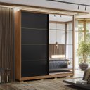 Ver imagem 7 de Guarda Roupa Casal 217cm Belvia Flex D02 Nogueira/preto - Mpozenato