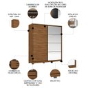 Ver imagem 3 de Guarda Roupa Casal 217cm Belvia Flex D02 Nogueira/preto - Mpozenato