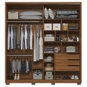 Ver imagem 5 de Guarda Roupa Casal 217cm Belvia Flex D02 Nogueira/preto - Mpozenato
