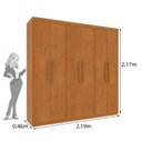 Ver imagem 3 de Quarto Casal Completo Guarda-Roupa Lima, Cama Mônaco e Cômoda Chicago Espresso Móveis Bege/Cinamomo