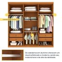 Ver imagem 6 de Quarto Casal Completo Guarda-Roupa Lima, Cama Mônaco e Cômoda Chicago Espresso Móveis Bege/Cinamomo