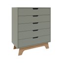 Ver imagem 2 de Cômoda Alice 5 Gavetas em 100% MDF 95x81x40 cm Yescasa Verde/Louro Freijó