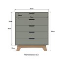Ver imagem 3 de Cômoda Alice 5 Gavetas em 100% MDF 95x81x40 cm Yescasa Verde/Louro Freijó