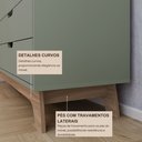 Ver imagem 5 de Cômoda Alice 5 Gavetas em 100% MDF 95x81x40 cm Yescasa Verde/Louro Freijó