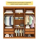 Ver imagem 4 de Quarto Casal Completo Guarda-Roupa Lima, Cama Mônaco e Cômoda Chicago Espresso Móveis Bege/Cinamomo/Off White