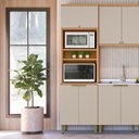 Ver imagem 1 de Cômoda Alice 5 Gavetas em 100% MDF 95x81x40 cm Yescasa Verde/Louro Freijó