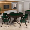 Ver imagem 1 de Conjunto Mesa de Jogos Carteado Bellagio Tampo Reversível e 6 Cadeiras Madeira Poker Base Estrela Ve