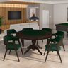 Conjunto Mesa de Jogos Carteado Bellagio Tampo Reversível e 6 Cadeiras Madeira Poker Base Estrela Ve - 1