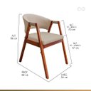 Ver imagem 3 de Kit 6 Cadeira Poltrona para Sala de Jantar Ravena em Madeira Castanho Suede Bege Ccs