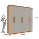 Ver imagem 3 de Quarto Casal Completo Guarda-Roupa Lima, Cama Mônaco e Cômoda Istambul Espresso Móveis Bege/Cinamomo/Off White