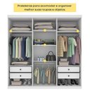 Ver imagem 4 de Quarto Casal Completo Guarda-Roupa Lima, Cama Mônaco e Cômoda Premium Espresso Móveis Branco/Neve