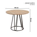 Ver imagem 3 de Conjunto para Sala de Jantar Mesa Ômega Tampo Redondo 90x90 com 4 Cadeiras Rubi