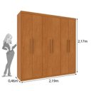 Ver imagem 3 de Quarto Casal Completo Guarda-Roupa Lima, Cama Mônaco e Cômoda Premium Espresso Móveis Bege/Cinamomo