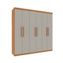 Ver imagem 2 de Quarto Casal Completo Guarda-Roupa Lima, Cama Mônaco e Cômoda Premium Espresso Móveis Bege/Cinamomo/Off White