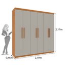 Ver imagem 3 de Quarto Casal Completo Guarda-Roupa Lima, Cama Mônaco e Cômoda Premium Espresso Móveis Bege/Cinamomo/Off White