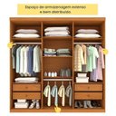 Ver imagem 5 de Quarto Casal Completo Guarda-Roupa Lima, Cama Mônaco e Cômoda Premium Espresso Móveis Bege/Cinamomo/Off White