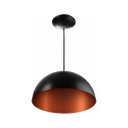 Ver imagem 2 de Pendente Alumínio Meia Lua Preto e Cobre 30 Cm Diâmetro