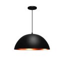 Ver imagem 1 de Pendente Alumínio Meia Lua Preto e Cobre 30 Cm Diâmetro