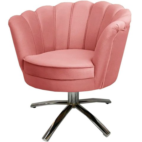 Poltrona Giratória Pétala em Sued Premium
