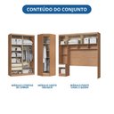 Ver imagem 5 de Guarda-Roupa Modulado Casal 3 Peças com 2 Portas de Correr, 7 de Bater e 3 Gavetas Infinity Marrom/Cedro/Branco Line