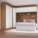 Ver imagem 1 de Guarda-Roupa Modulado Casal 3 Peças com 2 Portas de Correr, 7 de Bater e 3 Gavetas Infinity Marrom/Cedro/Branco Line