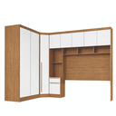 Ver imagem 2 de Guarda-Roupa Modulado Casal 3 Peças com 2 Portas de Correr, 7 de Bater e 3 Gavetas Infinity Marrom/Cedro/Branco Line