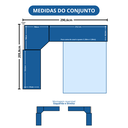 Ver imagem 3 de Guarda-roupa Modulado Casal 3 peças com 2 portas de correr, 7 de bater e 3 Gavetas Infinity