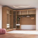 Ver imagem 6 de Guarda-Roupa Modulado Casal 3 Peças com 2 Portas de Correr, 7 de Bater e 3 Gavetas Infinity Marrom/Cedro/Branco Line
