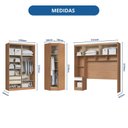Ver imagem 4 de Guarda-Roupa Modulado Casal 3 Peças com 2 Portas de Correr, 7 de Bater e 3 Gavetas Infinity Marrom/Cedro/Branco Line