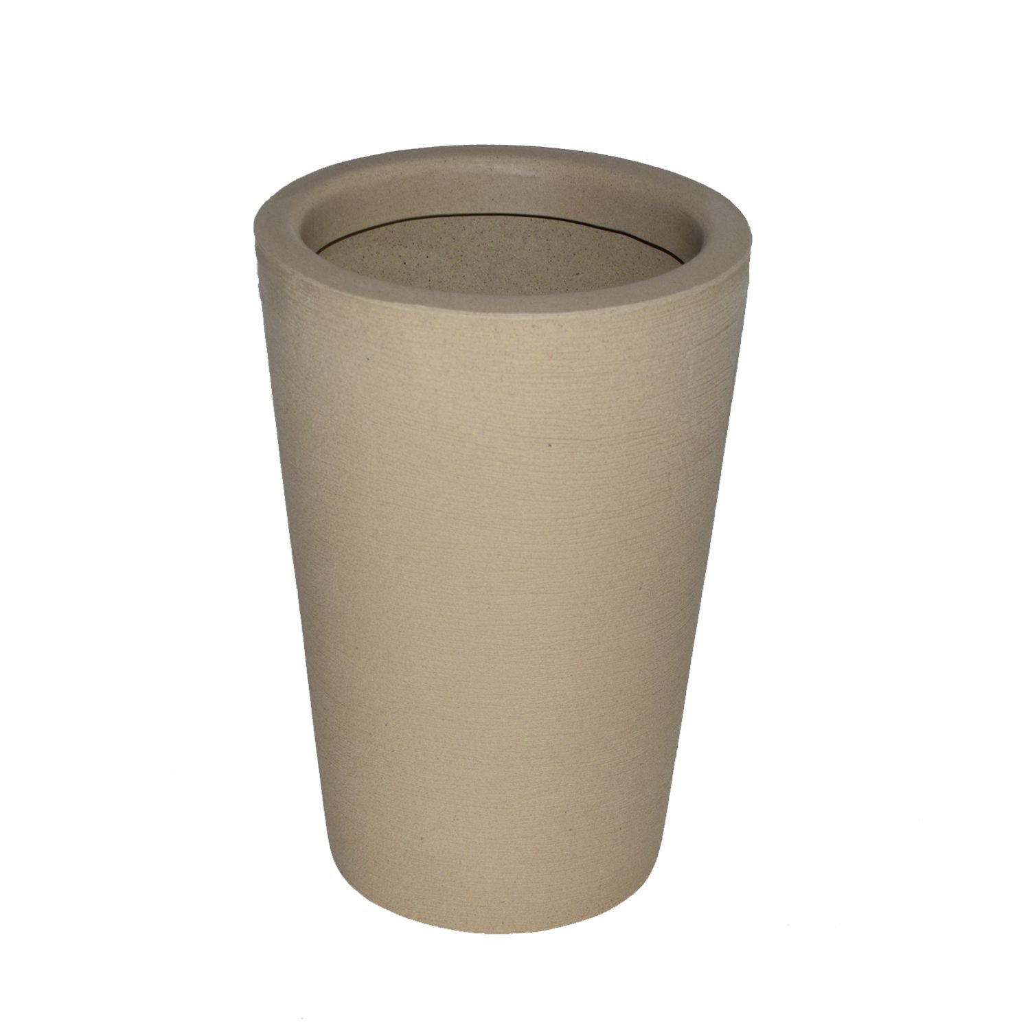 Vaso Planta Decorativo Jardim Polietileno Coluna Redonda 34x50:Bege - 3