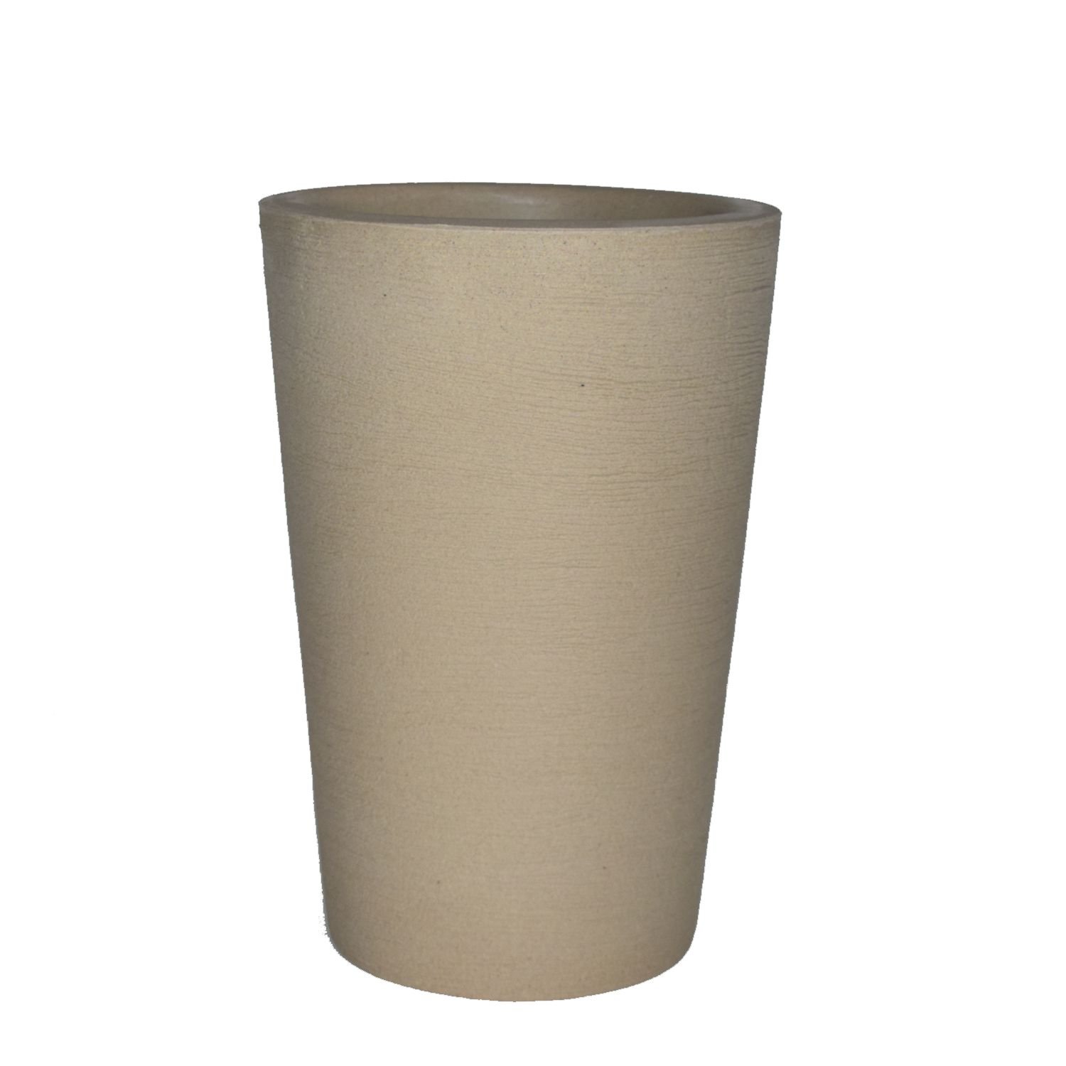 Vaso Planta Decorativo Jardim Polietileno Coluna Redonda 34x50:Bege - 2