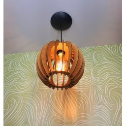 Lustre pendente Luminária em MDF 22X22 ambientes internos - 2